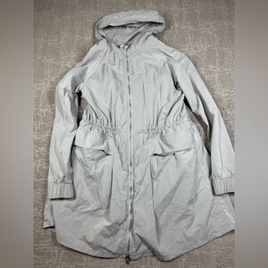Lululemon Rain Jacket Pack and Glyde Coat Silver Gray Trench Coat Cute